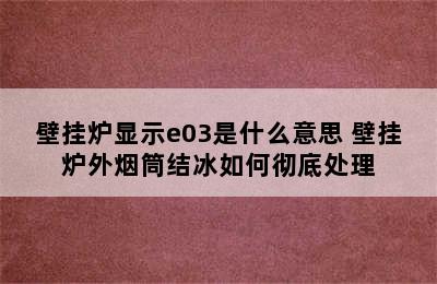 壁挂炉显示e03是什么意思 壁挂炉外烟筒结冰如何彻底处理